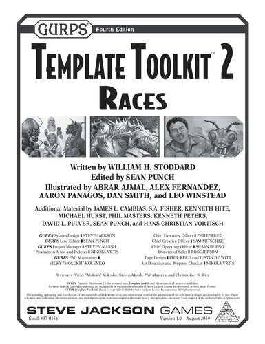 Gurps Template Toolkit 2 Races Version 10 August 2019 William H Stoddard