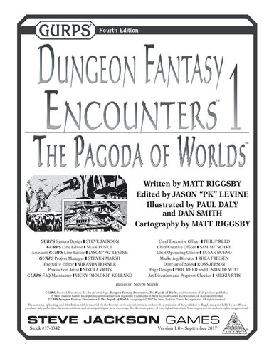 Gurps Dungeon Fantasy Encounters 1 The Pagoda Of Worlds Matt Riggsby