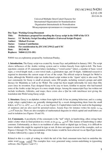 Preliminary Proposal For Encoding The Garay Script In The Smp Of The Ucs Michael Everson