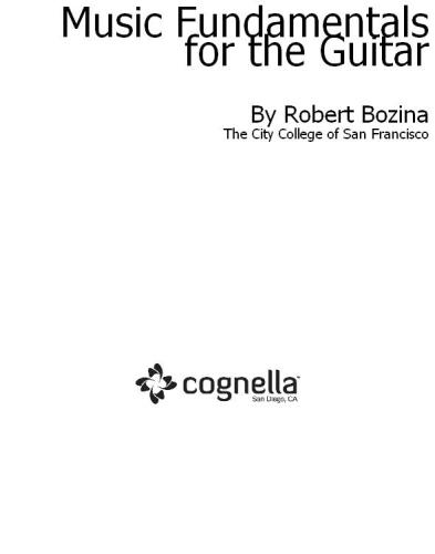 Music Fundamentals For The Guitar Bozina Robert
