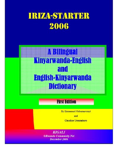 A Bilingual Kinyarwandaenglish And Englishkinyarwanda Dictionary Emmanuel Habumuremyi