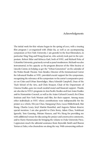 The Urban Generation Chinese Cinema And Society At The Turn Of The Twentyfirst Century Zhen Zhang