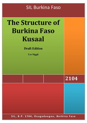 The Structure Of Burkina Faso Kusaal Urs Niggli