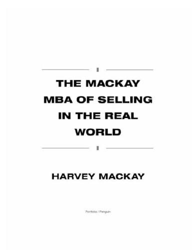The Mackay Mba Of Selling In The Real World Mackay Harvey