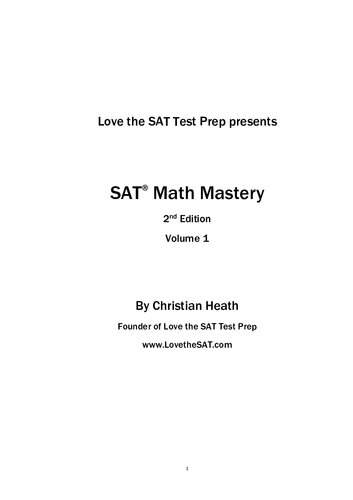 Sat Math Mastery Essential Algebra 1 Algebra 2 Christian Heath