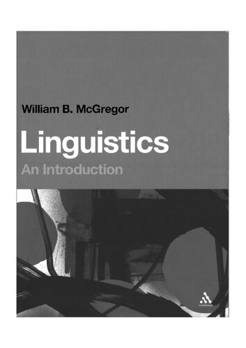 Linguistics An Introduction 1st Edition William B Mcgregor