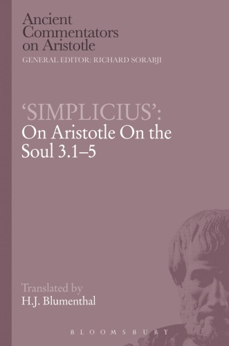 On Aristotle On The Soul 315 Blumenthal Henry Jsimplicius