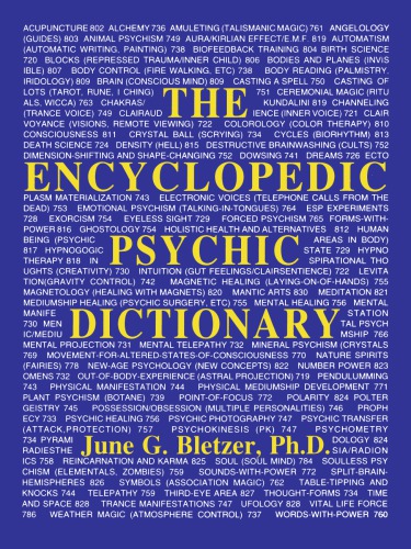 Encyclopedic Psychic Dictionary Bletzer June G Ph D
