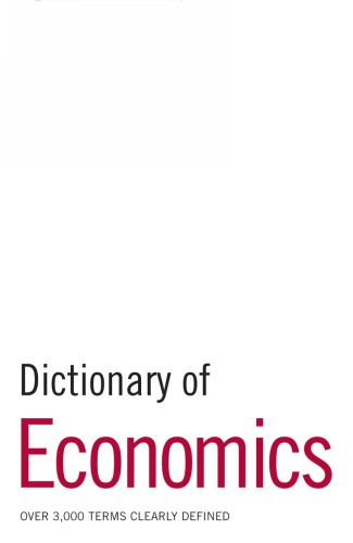 Dictionary Of Economics Over 3000 Terms Clearly Defined Black