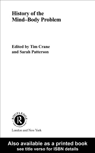 History Of The Mindbody Problem Crane Timpatterson Sarah