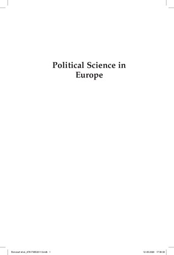 Political Science In Europe Achievements Challenges Prospects Thibaud Boncourt Editor