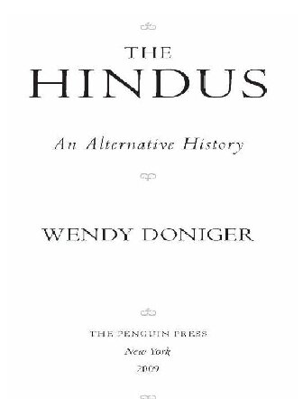 The Hindus An Alternative History 1st Edition Wendy Doniger