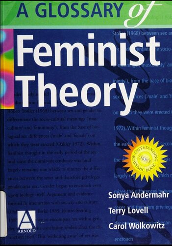A Glossary Of Feminist Theory Sonya Andermahr Terry Lovell Carol Wolkowitz
