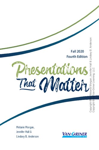 Presentations That Matter 4th Edition Melanie Morgan Jennifer Hall Lindsey B Anderson