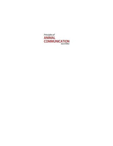 Principles Of Animal Communication 2nd Edition Jack W Bradbury