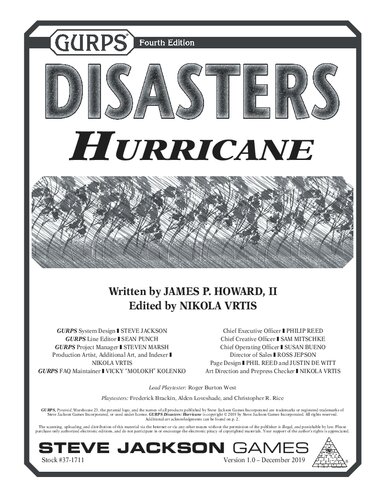 Gurps Disasters Hurricane James P Howard Ii Nikola Vrtis
