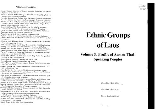 Ethnic Groups Of Laos Vol 3 Profile Of Austrothaispeaking Peoples Joachim Schliesinger