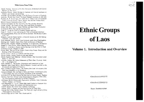 Ethnic Groups Of Laos Vol 1 Introduction And Overview Schliesinger Joachim