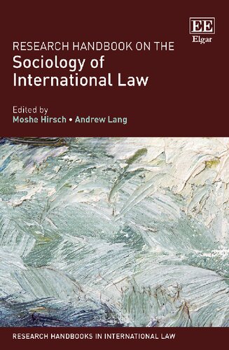 Research Handbook On The Sociology Of International Law M Hirsch