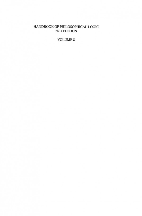 Handbook Of Philosophical Logic Volume 8 2nd Edition David Harrah Auth