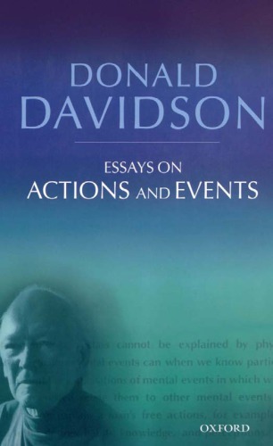 Essays On Actions And Events Philosophical Essays Volume 1 2nd Edition Davidson