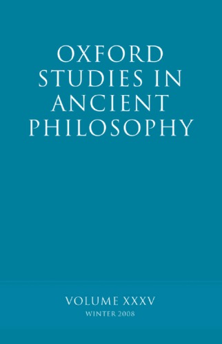 Oxford Studies In Ancient Philosophy Xxxv Inwood Brad