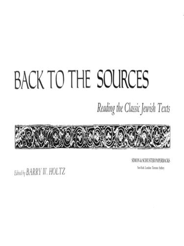Back To The Sources Holtz Barry W