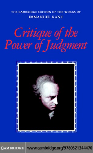 Critique Of The Power Of Judgement Guyer Paulkant Immanuel
