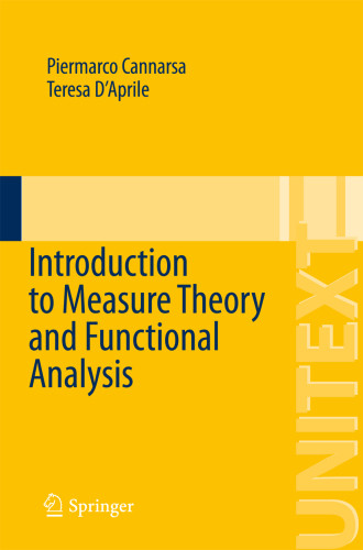 Introduction To Measure Theory And Functional Analysis Cannarsa