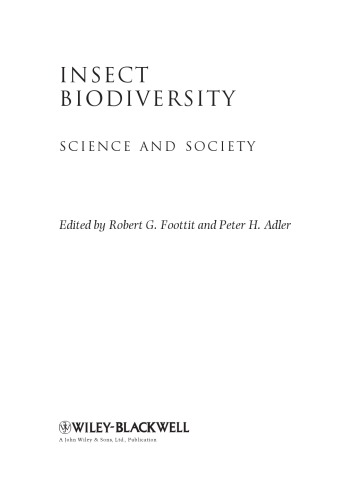 Insect Biodiversity Foottit Robert G