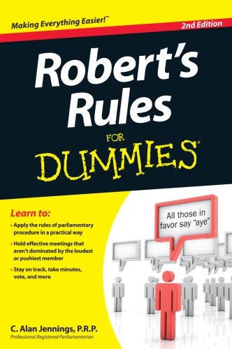 Roberts Rules For Dummies 2nd Edition Jennings C Alan