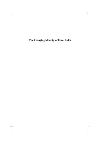 The Changing Identity Of Rural India A Sociohistoric Analysis Elisabetta Basile Ishita Mukhopadhyay