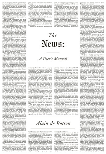 The News A Users Manual Alain De Botton