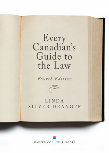 Every Canadians Guide To The Law Dranoff Linda Silver