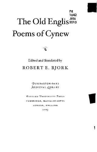 The Old English Poems Of Cynewulf Robert E Bjork