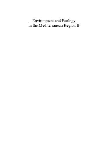 Environment And Ecology In The Mediterranean Region Ii Efe Recepztrk