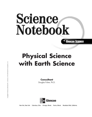 Science Notebook Physical Science With Earth Science Student Ed Fisher