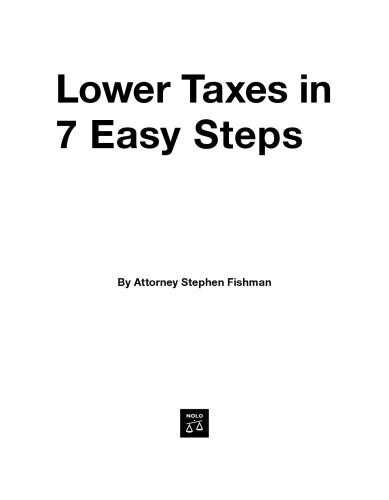 Lower Taxes In 7 Easy Steps 1 Ed Fishman Stephen