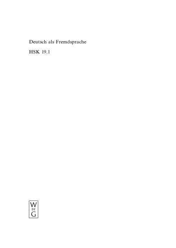 Deutsch Als Fremdsprache Ein Internationales Handbuch Herausgegebeb Von Gerhard Helbig Et Al 1 2 Teilband Helbig Gerhard