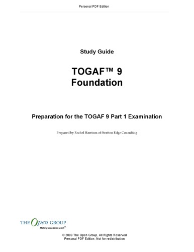 Togaf Version 9 Manual Group The Openharrison Rachel