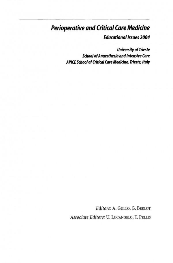 Perioperative And Critical Care Medicine Educational Issues 2004 1st Edition P Lumb Auth