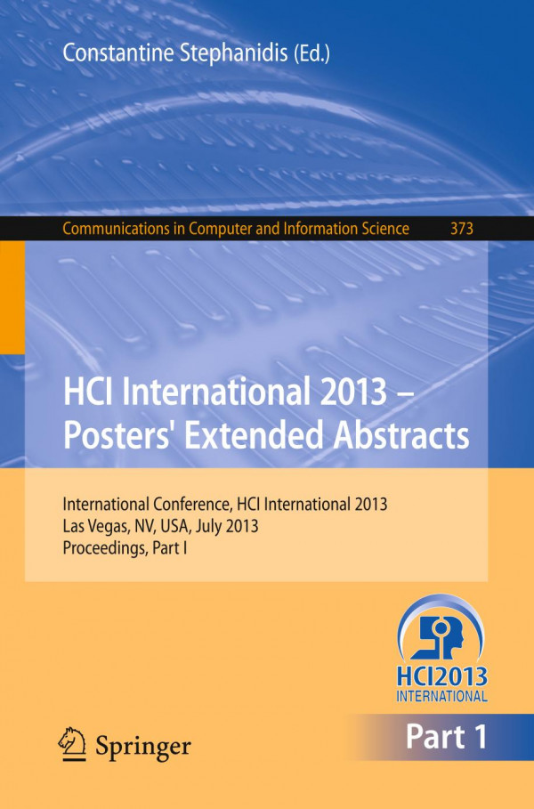Hci International 2013 Posters Extended Abstracts International Conference Hci International 2013 Las Vegas Nv Usa July 2126 2013 Proceedings Part I 1st Edition Birgitta Bergvallkreborn