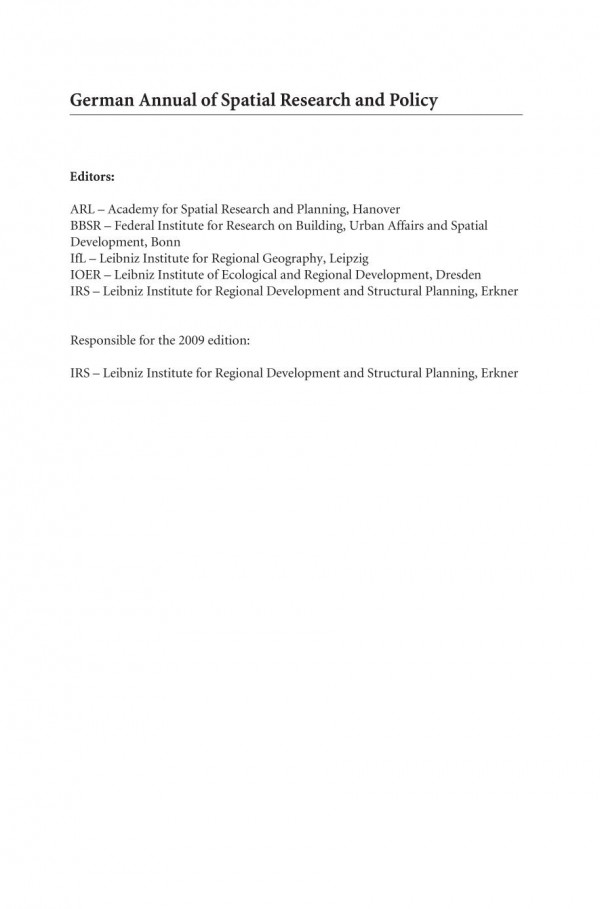 German Annual Of Spatial Research And Policy 2009 New Disparities In Spatial Development In Europe 1st Edition Heiderose Kilper Auth