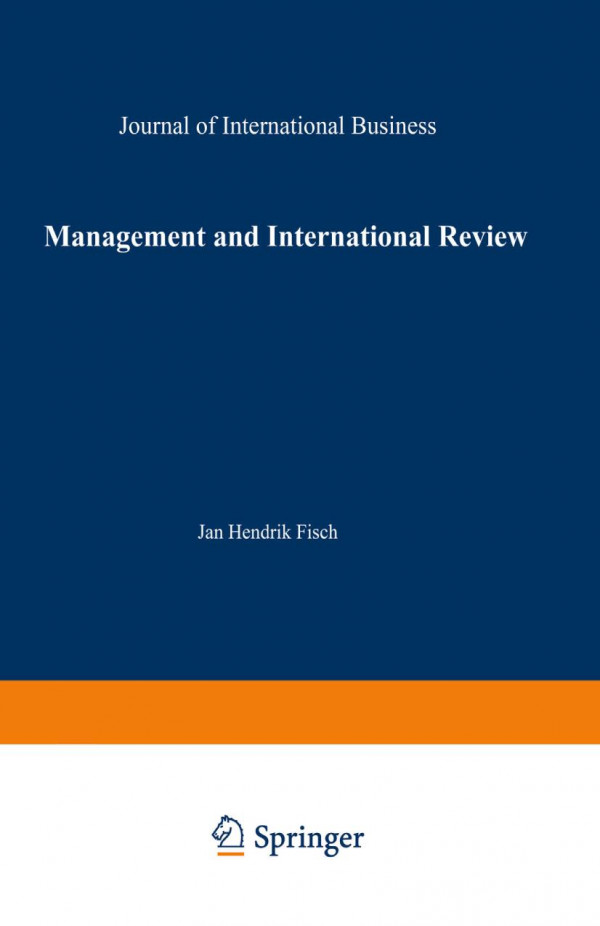 Management International Review 1st Edition Jan Hendrik Fisch Auth