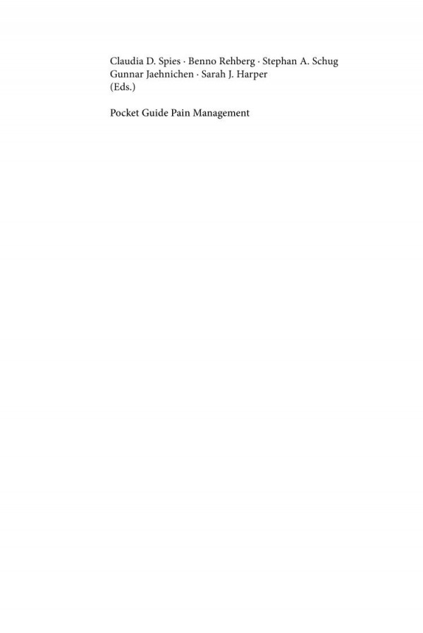 Pocket Guide Pain Management 1st Edition Michael Schenk Eva Hoffmann
