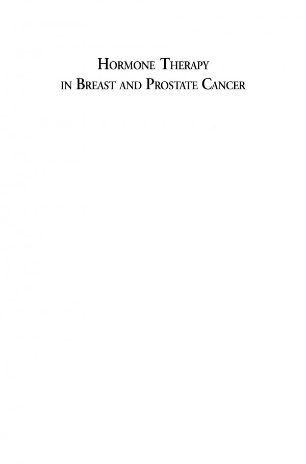 Hormone Therapy In Breast And Prostate Cancer 1st Edition V Craig Jordan