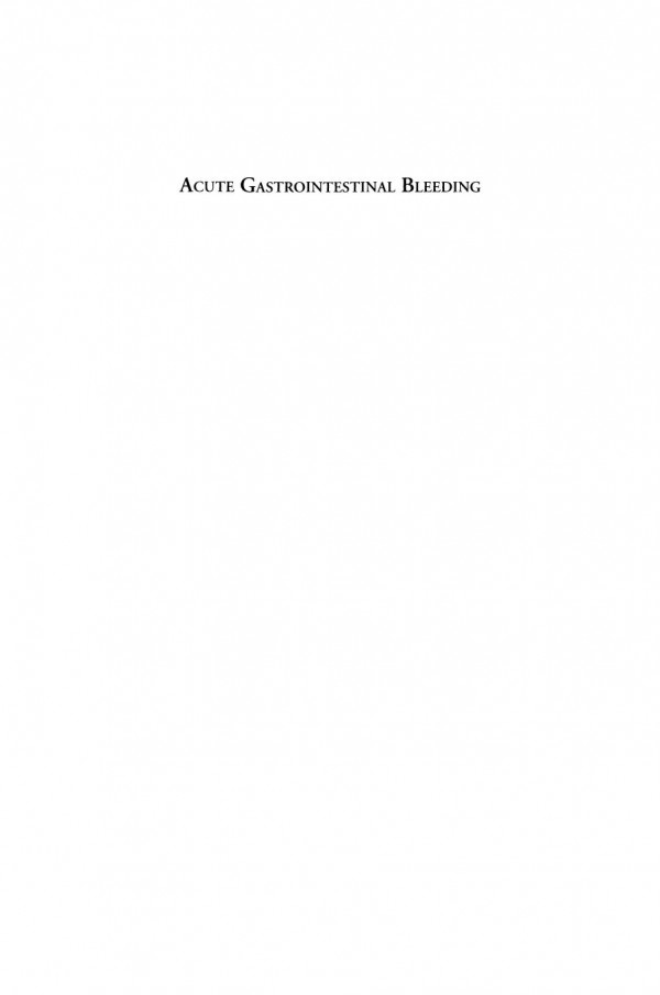 Acute Gastrointestinal Bleeding Diagnosis And Treatment 1st Edition Phillip Chung Md
