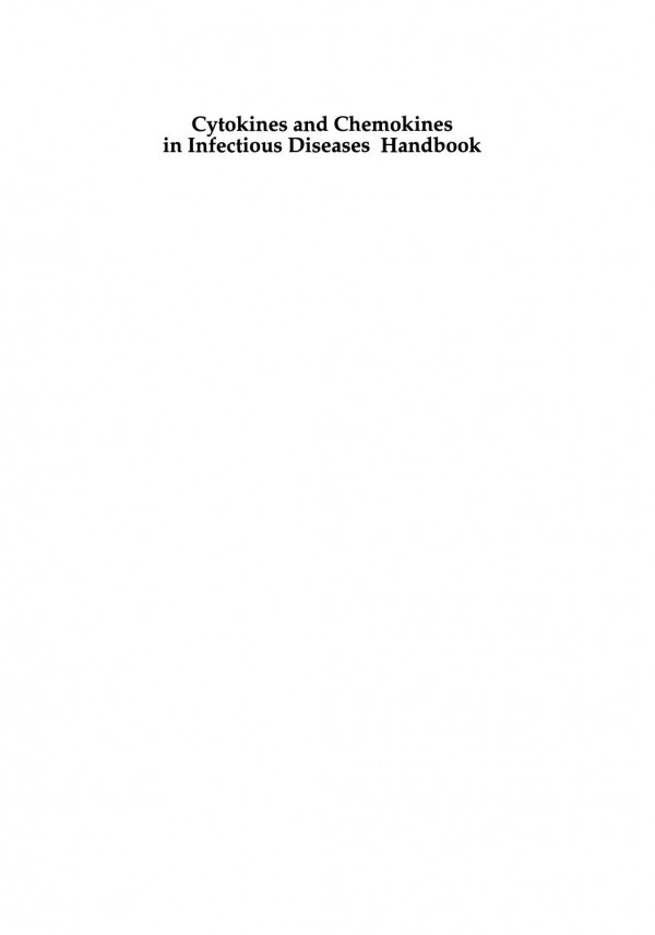 Cytokines And Chemokines In Infectious Diseases Handbook 1st Edition Charles A Dinarello Auth