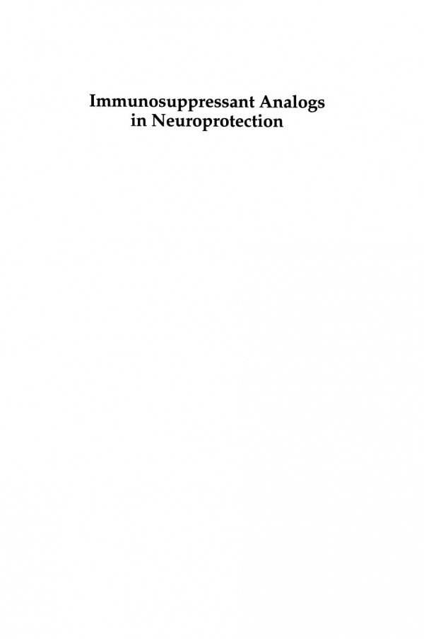 Immunosuppressant Analogs In Neuroprotection 1st Edition Marcus F Keep