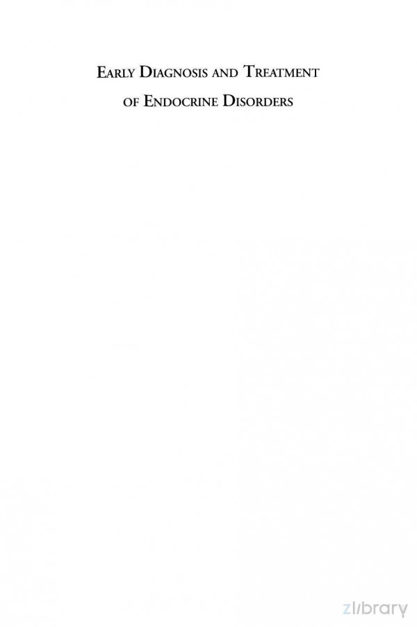 Early Diagnosis And Treatment Of Endocrine Disorders 1st Edition Ernest L Mazzaferri Md